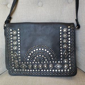 Patricia Nash Black Leather Crossbody Purse